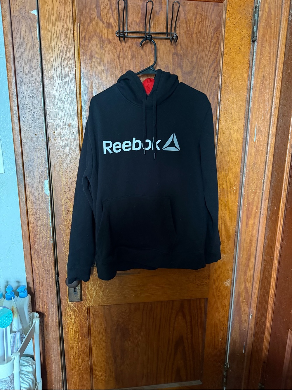 Reebok Black Hoodie with White Logo